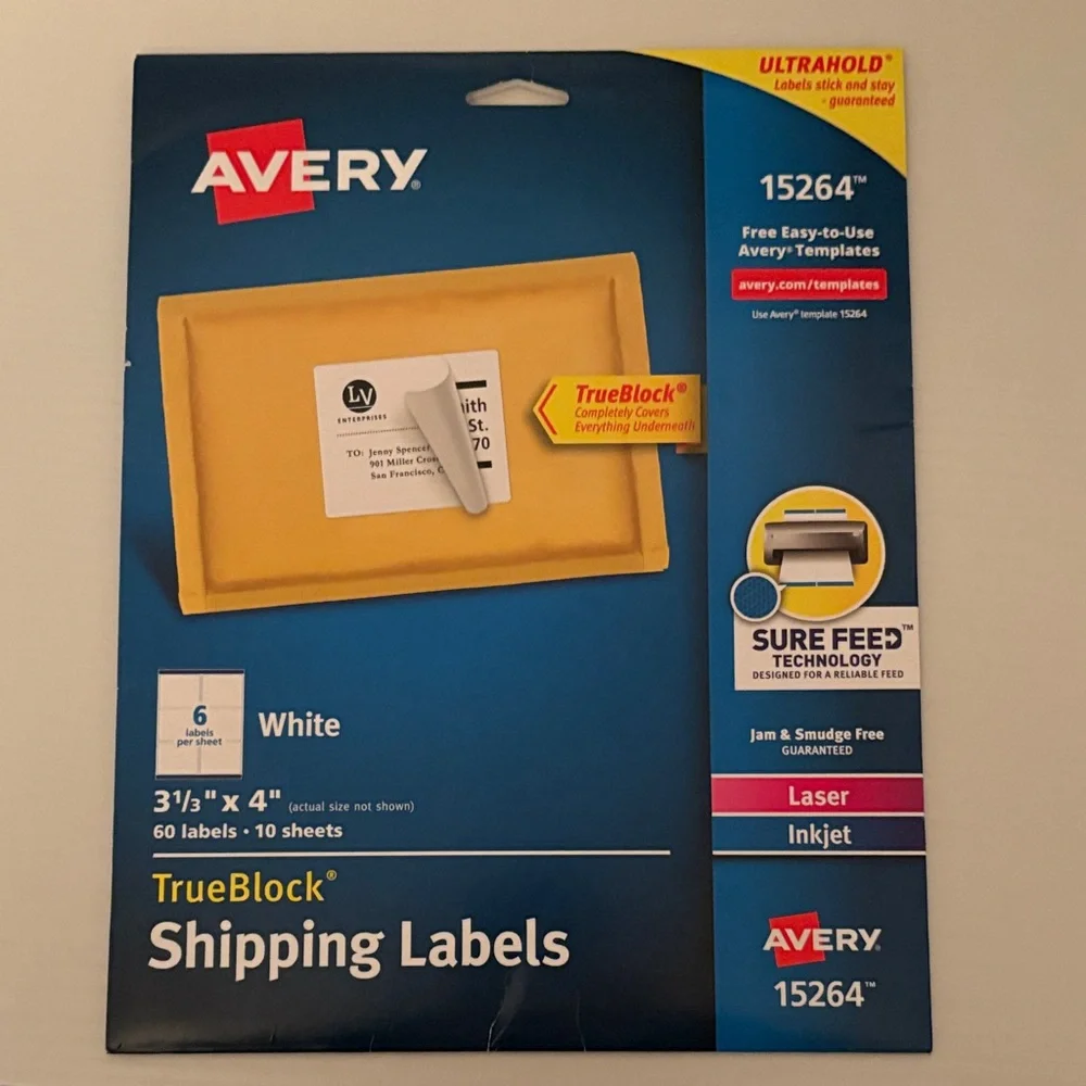 Avery TrueBlock White Shipping Labels